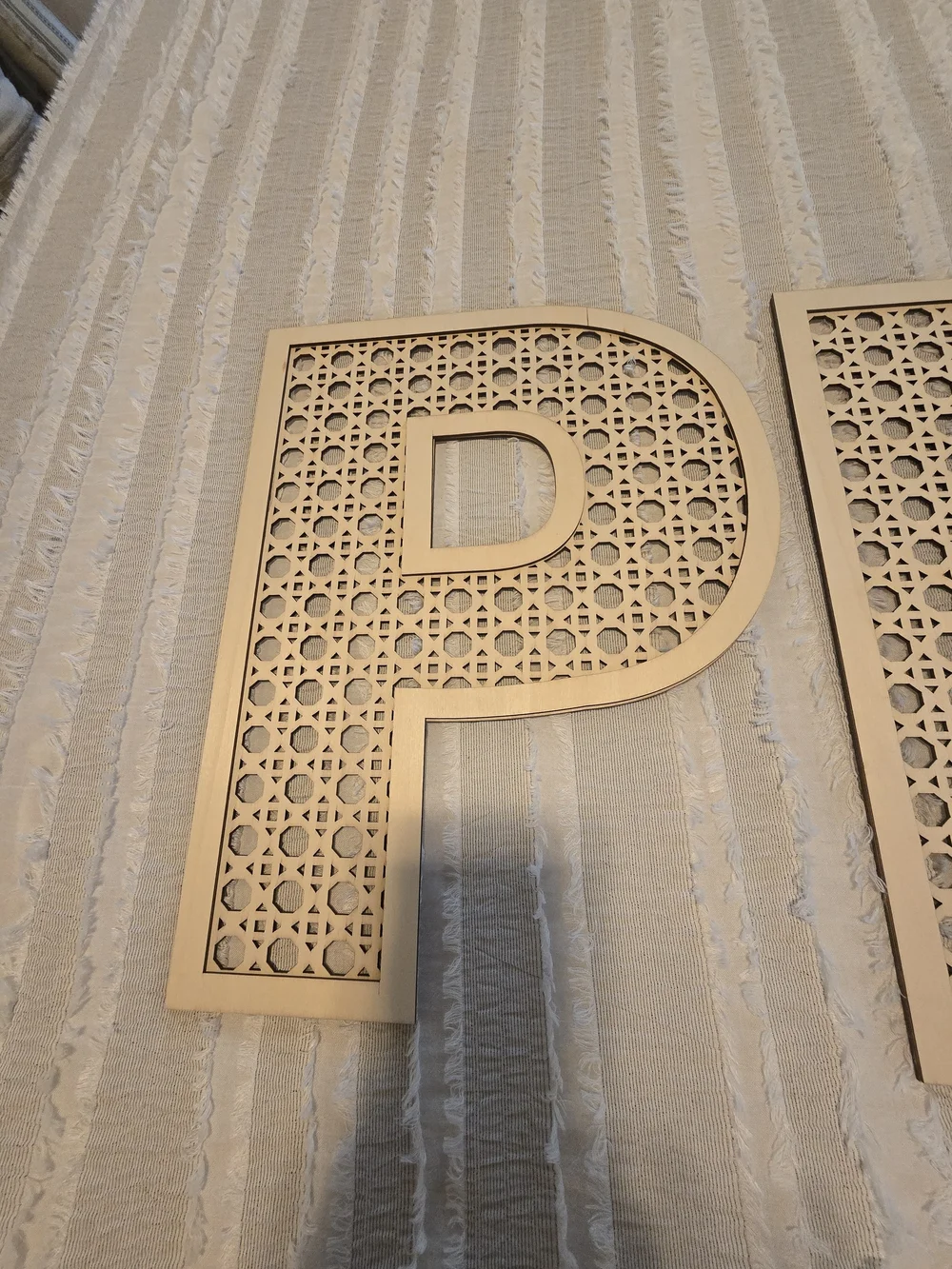 Decorative Beige 'PLAY' Wall Letter Art - Elegant Cutout Design